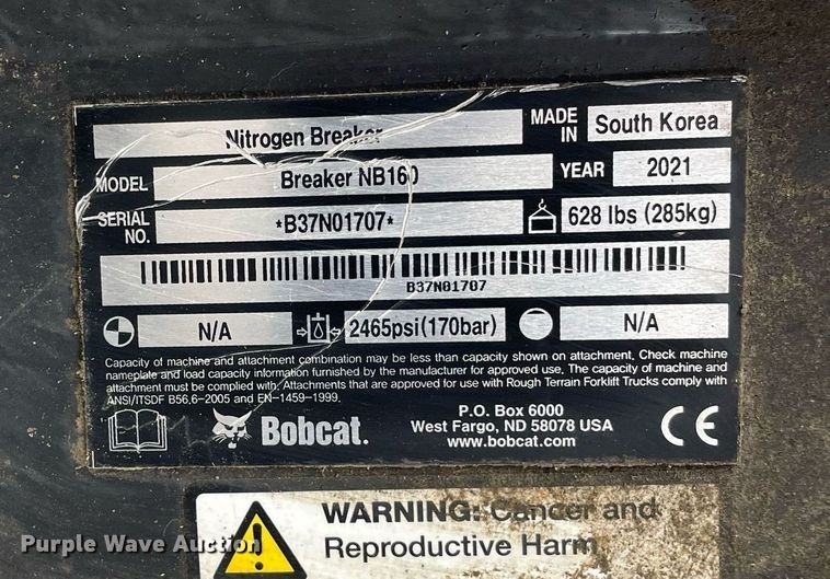 image for item DP0089 2021 Bobcat NB160  breaker