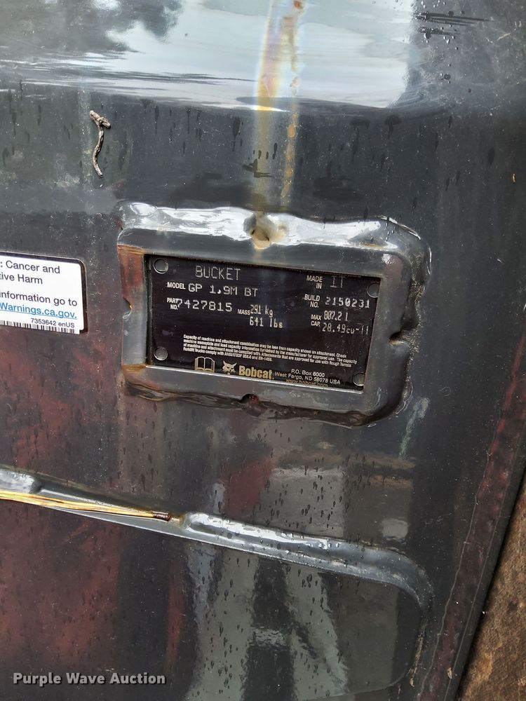 image for item DP0094 Bobcat  75" W skid steer bucket