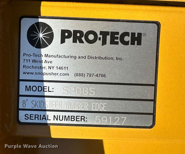 image for item DP0099 Protech SP08S  skid steer snow pusher