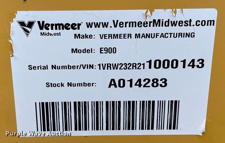 image for item DP0104 2001 Vermeer E900  vacuum excavator
