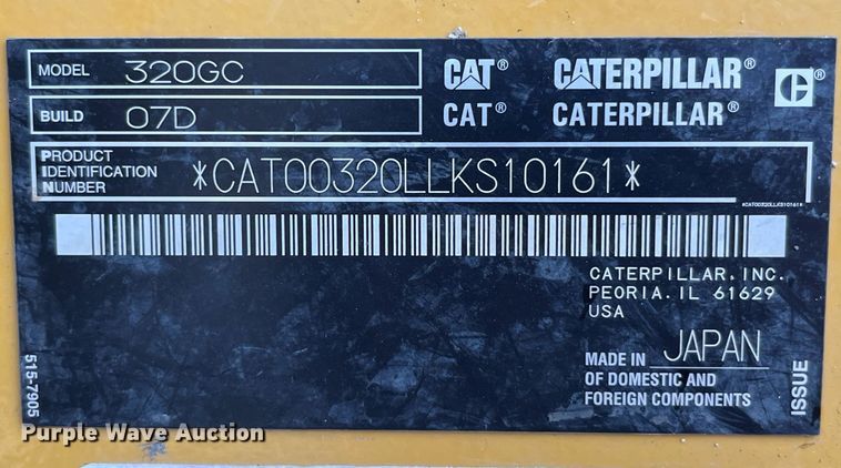 image for item DP2115 2021 Caterpillar 320GC  excavator