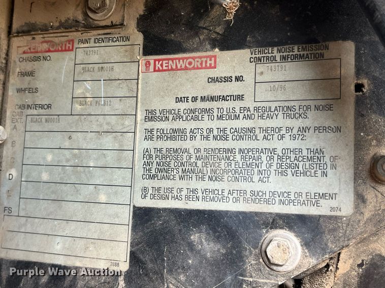 image for item DP2116 1997 Kenworth W900  semi truck