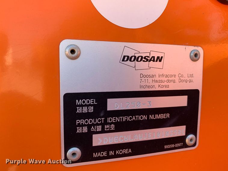 image for item DP8712 2014 Doosan DL250-3  high lift wheel loader