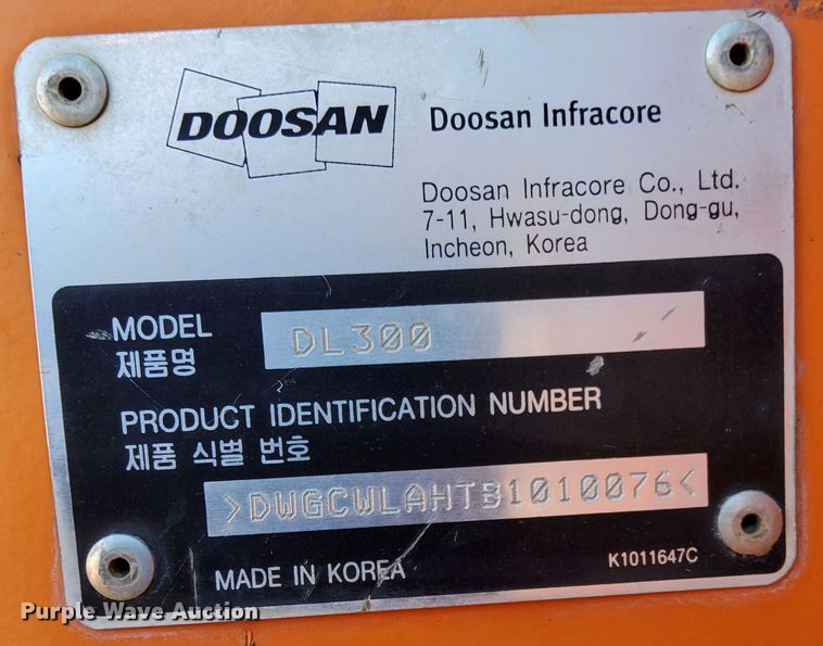 image for item DP8713 2011 Doosan DL300  wheel loader