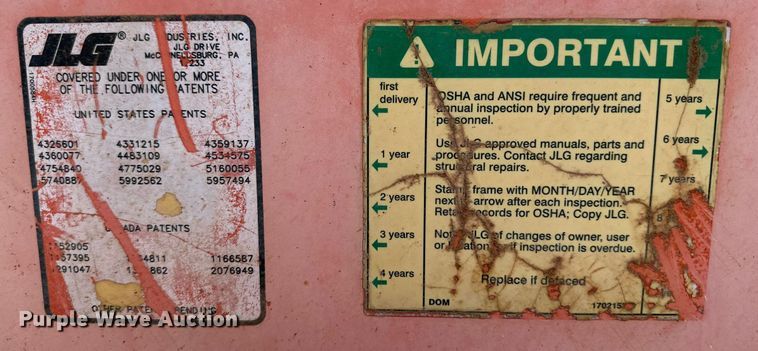 image for item DQ1481 2014 JLG 600A  boom lift