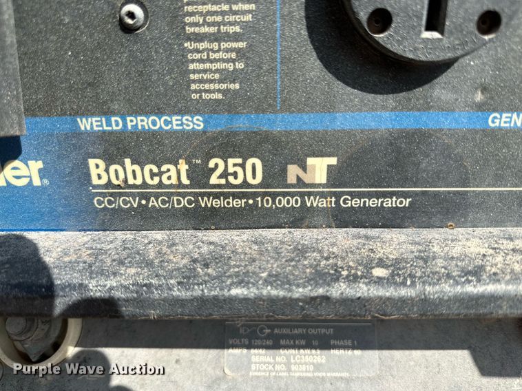 image for item DQ1489 Miller Bobcat 250  welder/generator
