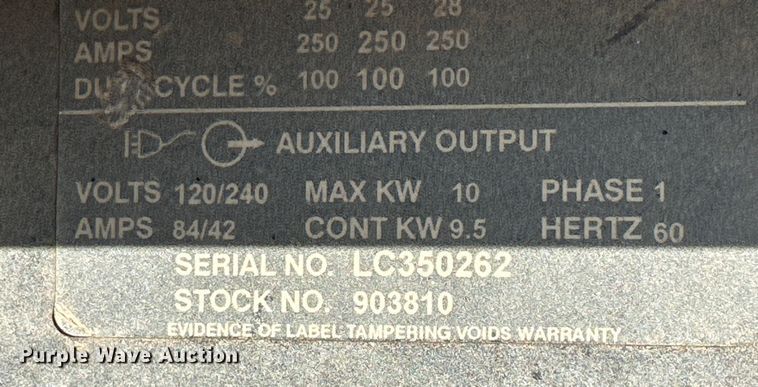 image for item DQ1489 Miller Bobcat 250  welder/generator