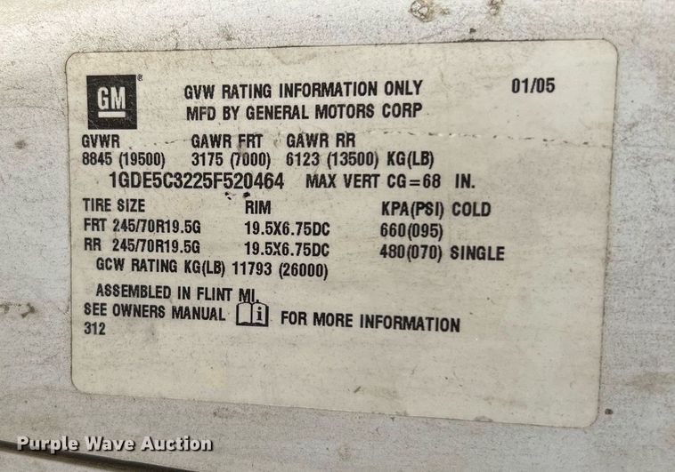 image for item DQ2236 2005 GMC C5500  bucket truck