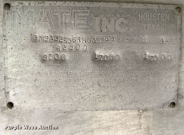 image for item DQ2256 1994 Mate  end dump trailer