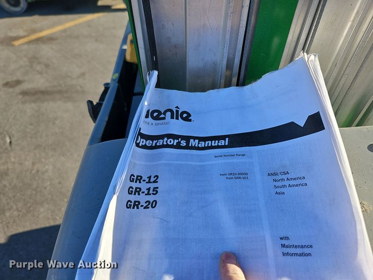 image for item DS5719 2015 Genie Runabout GR-20  vertical lift