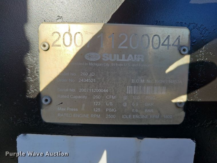image for item DS5722 Sullair 260 JD  air compressor