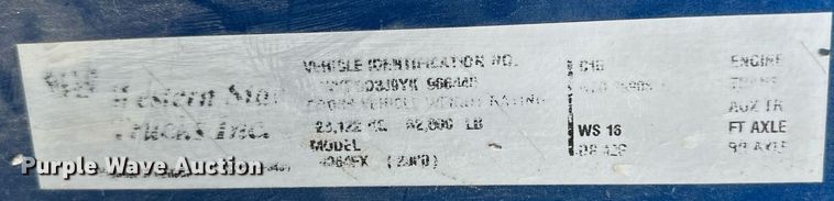 image for item DW2764 2000 Westernstar 4900  dump truck