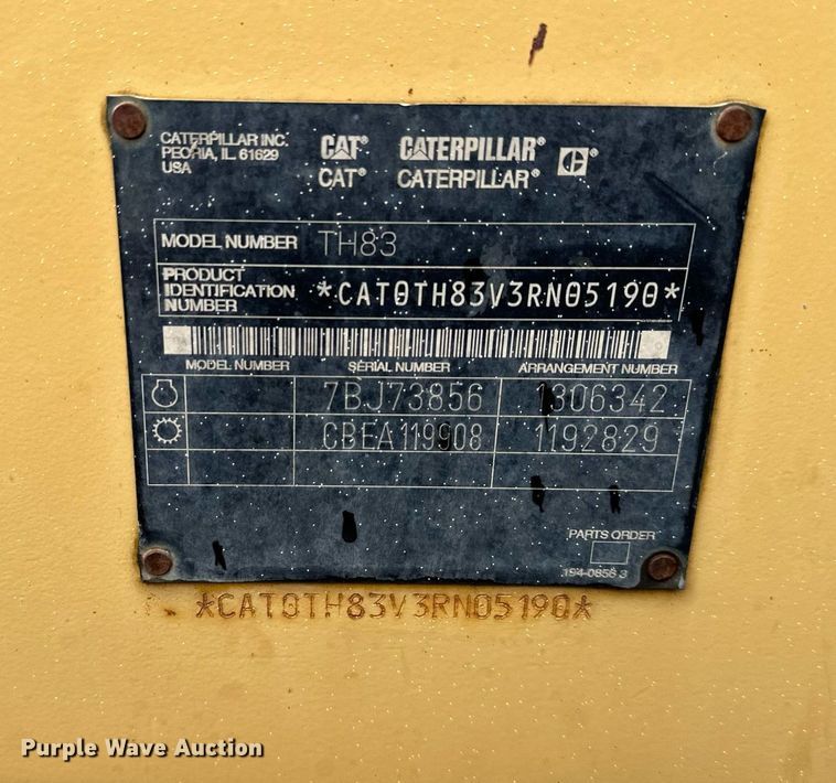 image for item DW2899 2003 Caterpillar TH83  telehandler