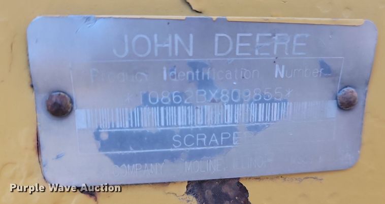 image for item JG9627 1995 John Deere 862B  elevating scraper