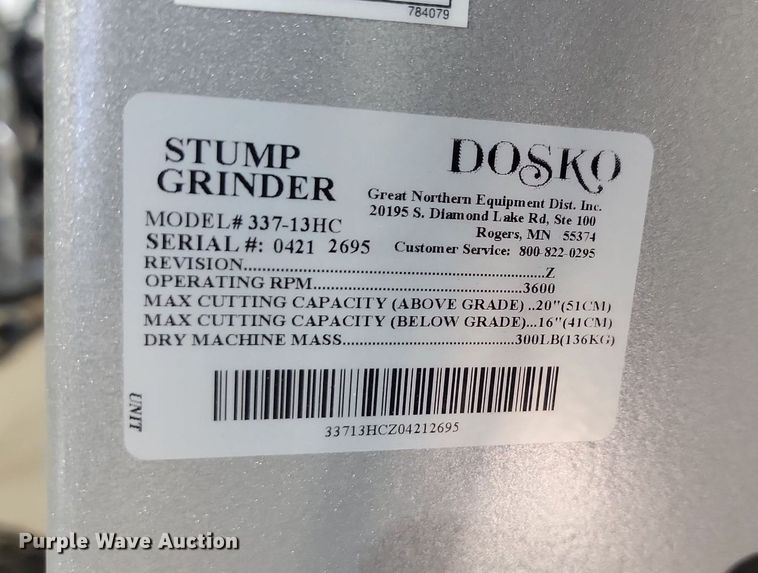 image for item JG9631 Dosko 337-13HC  stump grinder
