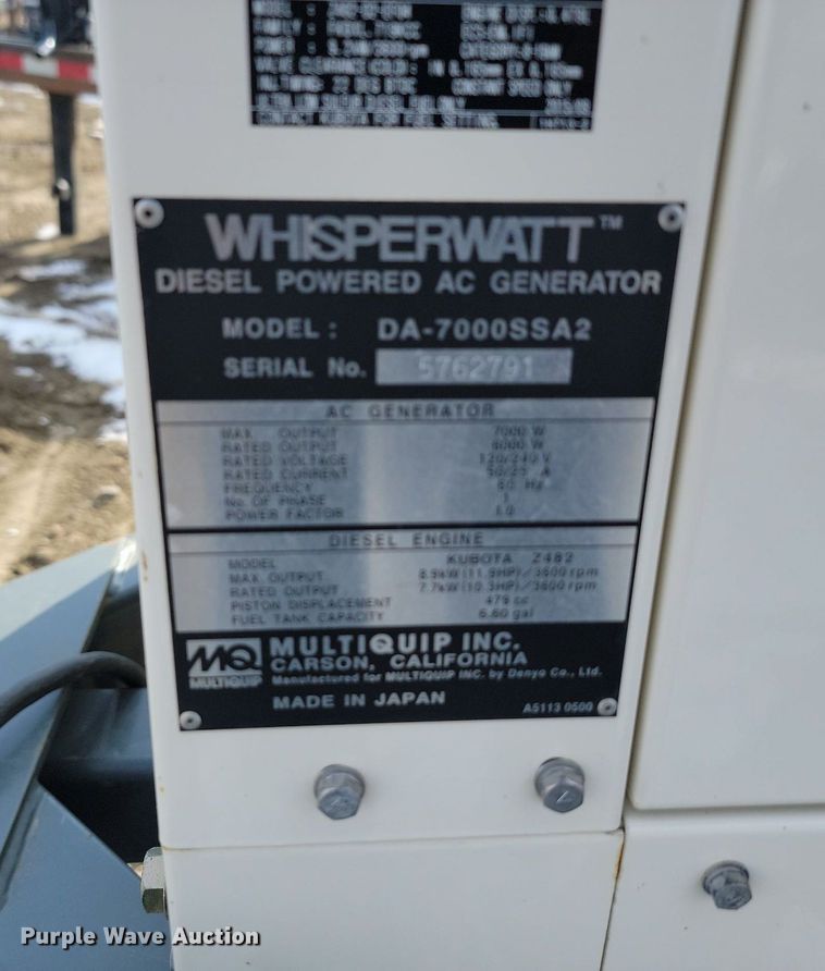 image for item JG9654 2013 Wacker Neuson E3000  ground thaw trailer