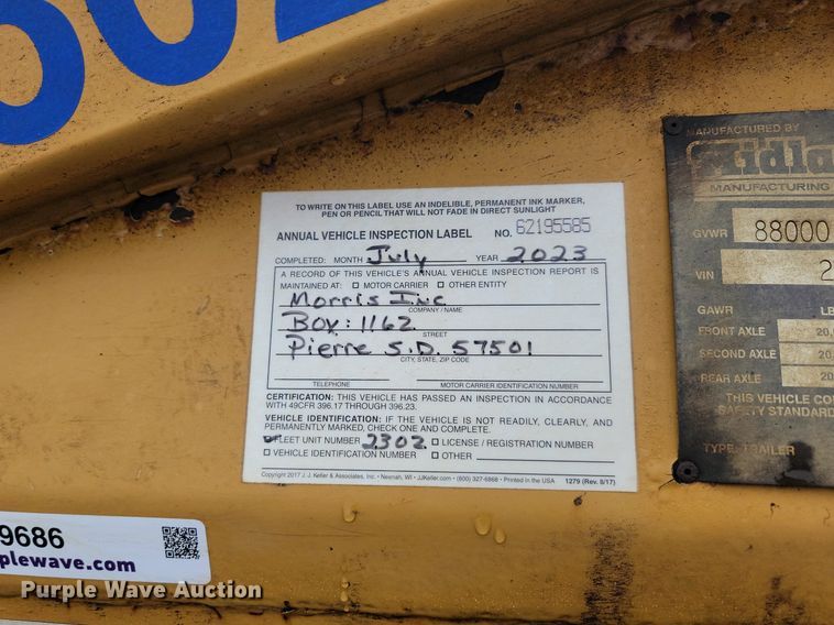 image for item JG9686 1996 Midland MG 40 Clam  bottom dump trailer