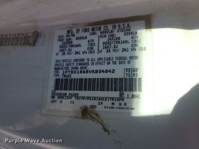 image for item JG9732 1997 Ford F150  SuperCab pickup truck