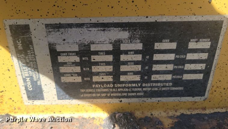 image for item JG9779 1996 Corn Belt Mfg.  bottom dump trailer