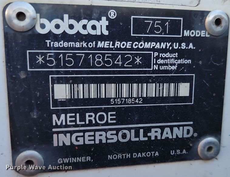 image for item JW9565 1999 Bobcat 751  skid steer loader