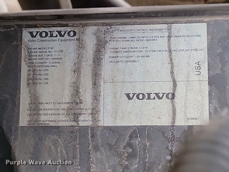 image for item JW9572 2012 Volvo L150G  wheel loader