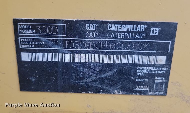 image for item JW9576 2007 Caterpillar 320D  excavator