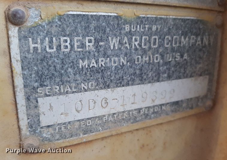 image for item KD9078 1961 Huber 10D  rigid frame motor grader