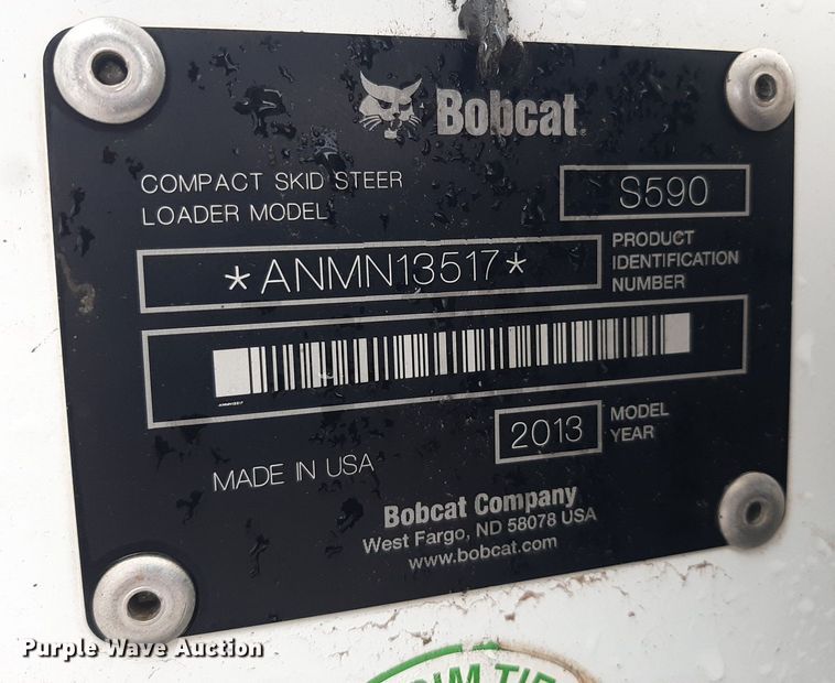 image for item KD9081 2013 Bobcat S590  skid steer loader