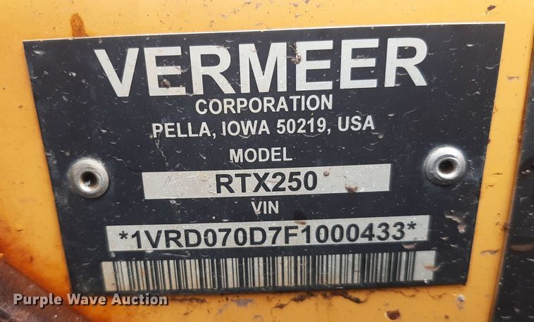 image for item KD9082 2015 Vermeer RTX250  trencher