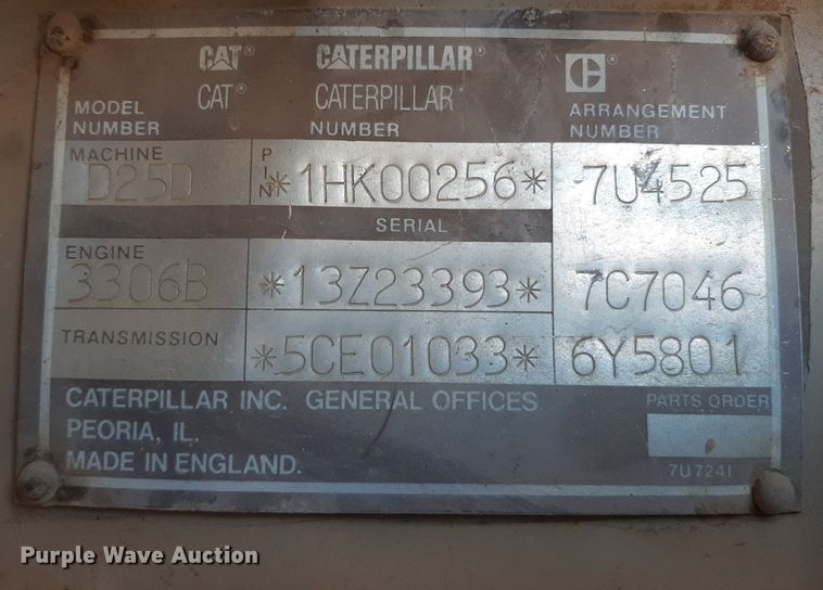 image for item KD9150 1992 Caterpillar D25D  haul truck