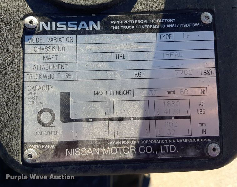 image for item KD9151 Nissan 50  forklift