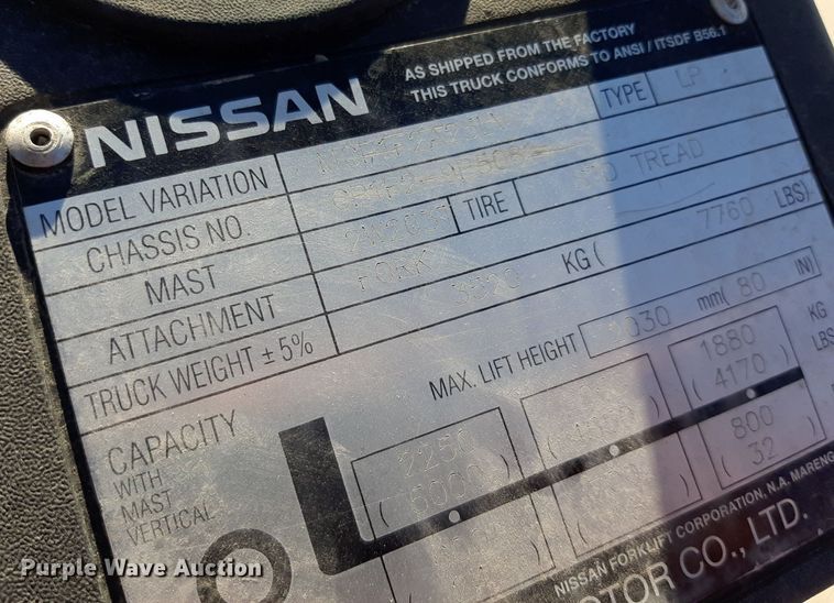 image for item KD9151 Nissan 50  forklift