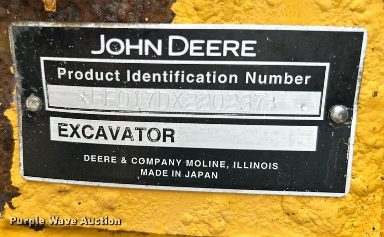 image for item KH9566 2008 John Deere 17D  mini excavator