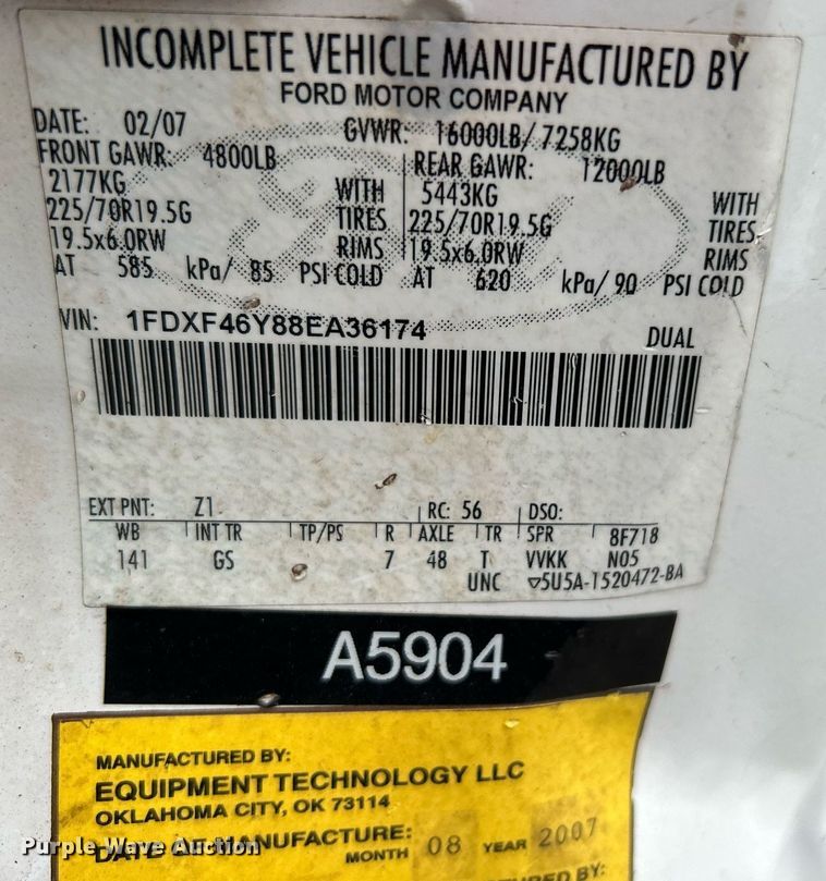 image for item KH9571 2008 Ford F450 Super Duty  bucket truck