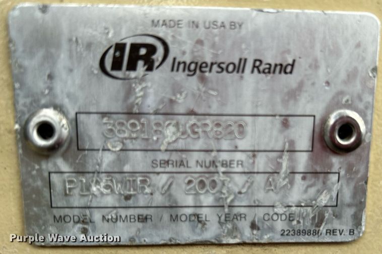 image for item KH9575 2007 Ingersoll Rand P185  air compressor