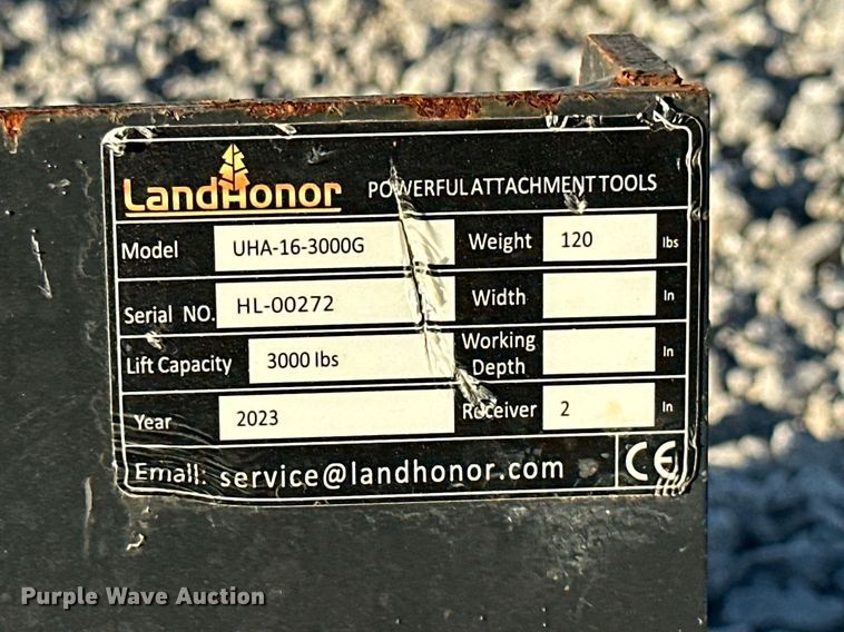 image for item KT9140 Land Honor UHA-16-3000G  skid steer receiver hitch adapter