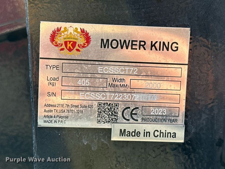 image for item KT9141 2023 Mower King ECSSCT72  skid steer trencher