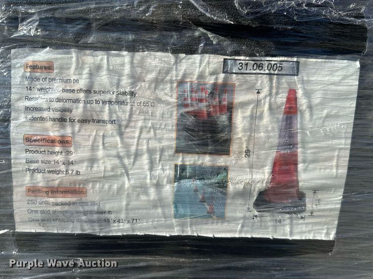 image for item KT9211 Approximately (250) traffic cones