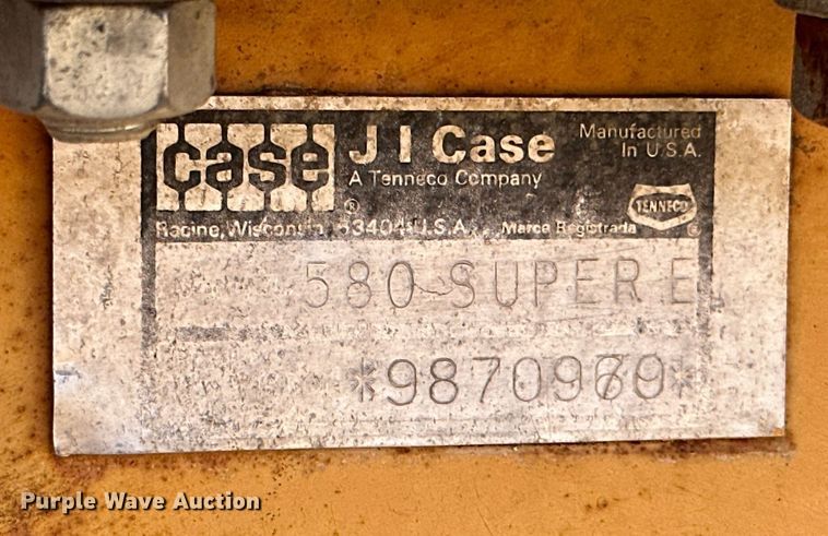 image for item KT9255 1984 Case 580 Super E  backhoe