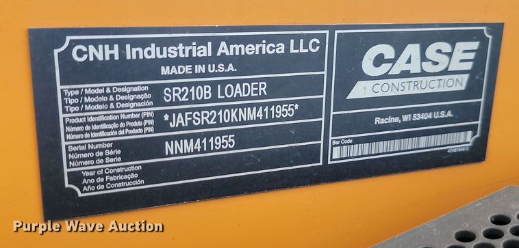 image for item KU9106 2022 Case SR210B  skid steer loader