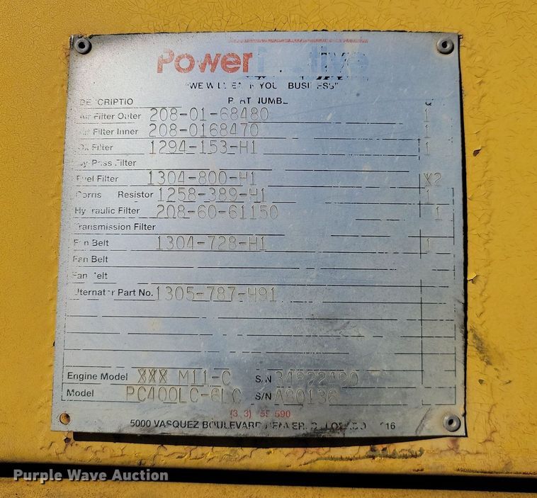 image for item LD9038 1996 Komatsu PC400LC-6LC  excavator