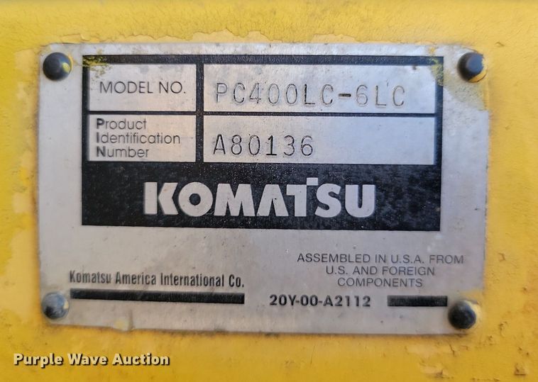 image for item LD9038 1996 Komatsu PC400LC-6LC  excavator