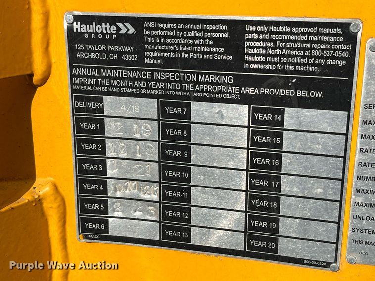 image for item LD9793 2018 Haulotte 4527A  boom lift