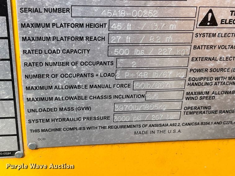 image for item LD9793 2018 Haulotte 4527A  boom lift