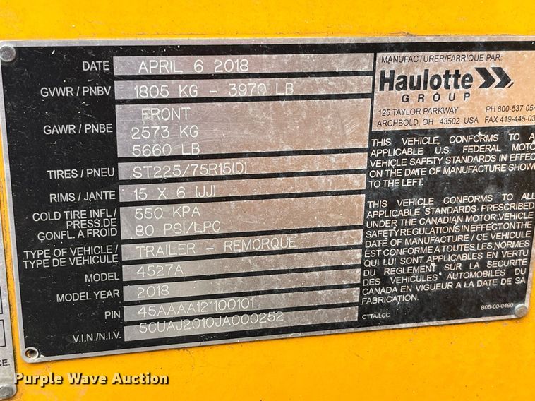 image for item LD9793 2018 Haulotte 4527A  boom lift