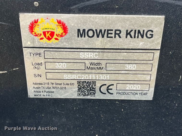 image for item LD9795 2020 Mower King SSRC  skid steer rotary mower