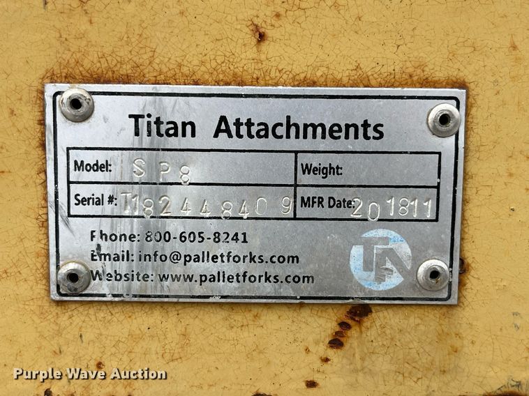 image for item LD9798 Titan SP8  skid steer snow pusher