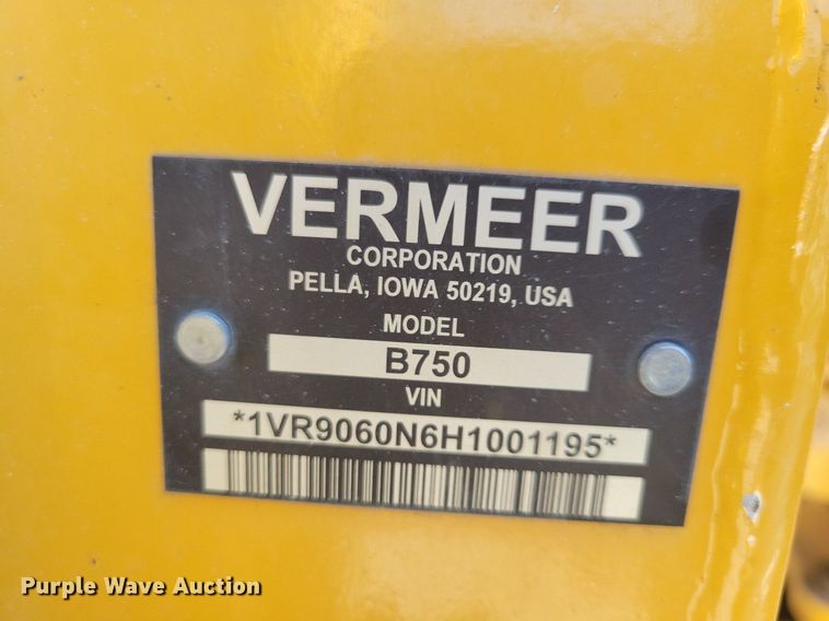 image for item LO9827 2017 Vermeer RTX750  trencher