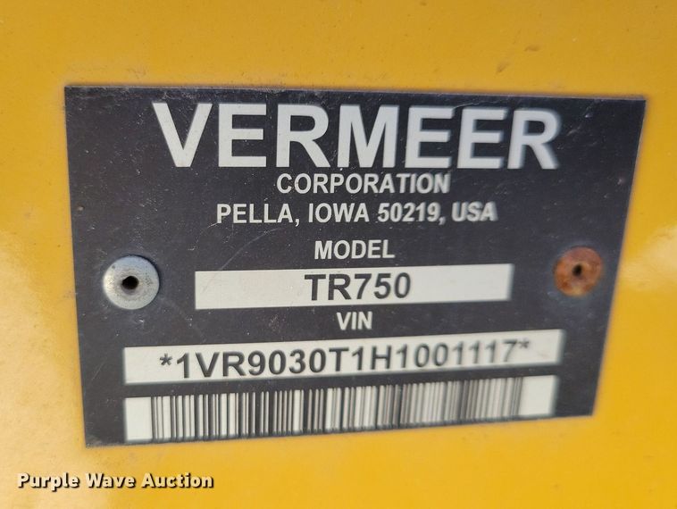 image for item LO9827 2017 Vermeer RTX750  trencher