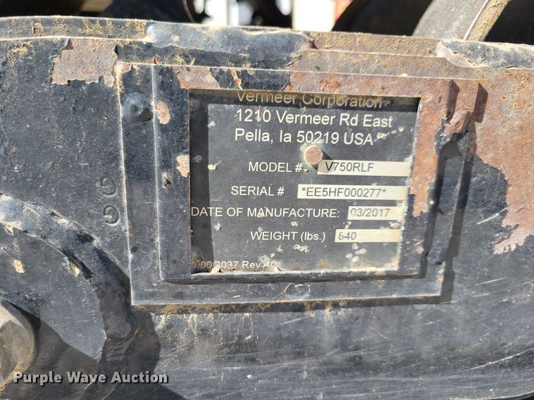 image for item LO9827 2017 Vermeer RTX750  trencher